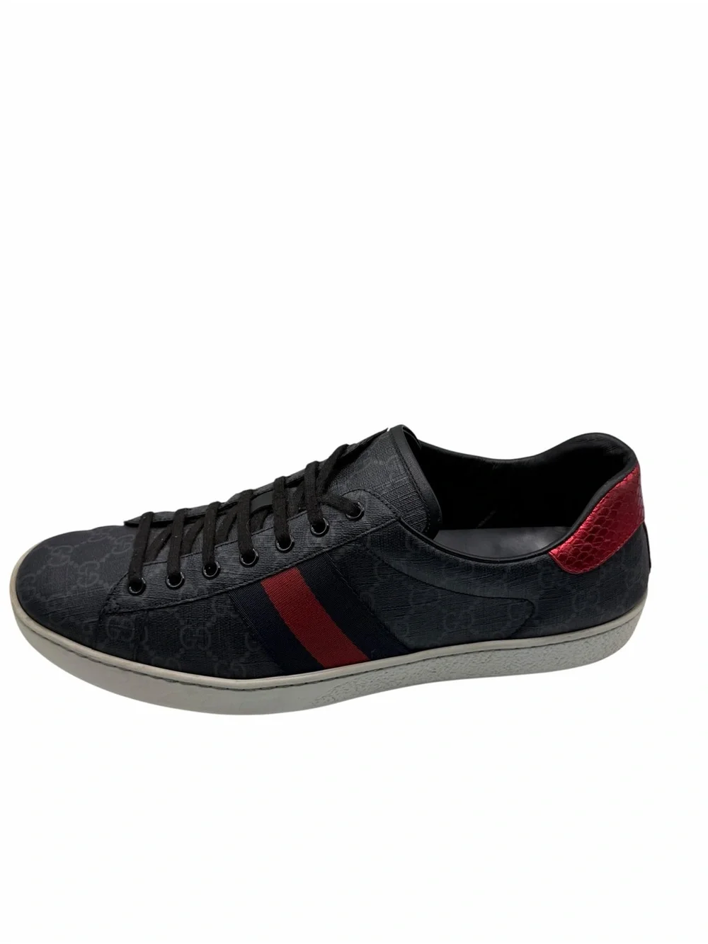 Gucci Ace GG Supreme Web Stripe Sneakers Men’s 12 Made in Italy 391945